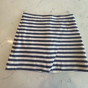 J. Crew Navy and White Striped Mini Skirt